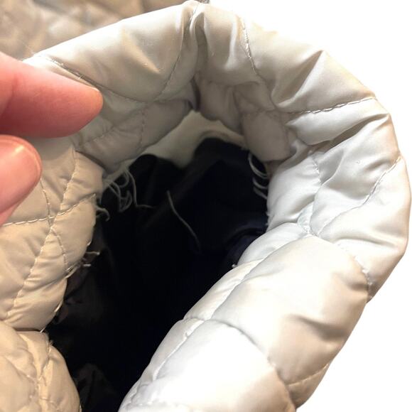 L.L. Bean Women’s Quilted Puffer Jacket Size Large Light Gray Zip Front - Picture 8 of 8